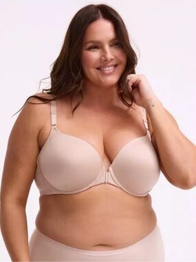 Torrid Curve Rose Dust Lightly Lined T-shirt Front Closure Smoothing Bra